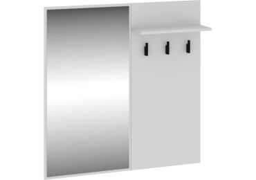 Věšákový panel PRUDHOE se zrcadlem, bílý