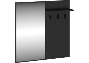 Věšákový panel PRUDHOE se zrcadlem, černý