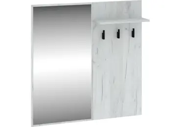 Věšákový panel PRUDHOE se zrcadlem, craft bílý