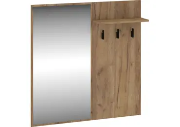 Věšákový panel PRUDHOE se zrcadlem, craft zlatý