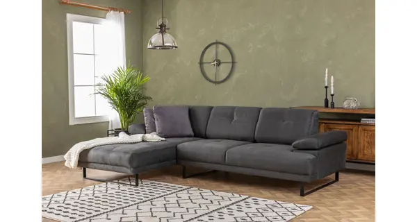 Větší rohová sedačka BRRESO, levá, antracit