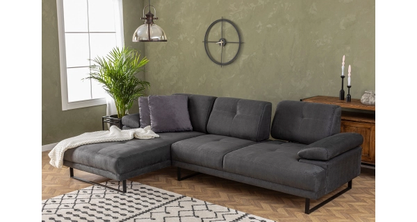 Větší rohová sedačka BRRESO, levá, antracit