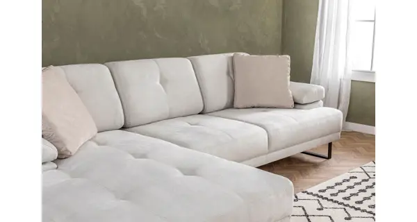 Větší rohová sedačka BRRESO, levá, béžová