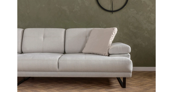 Větší rohová sedačka BRRESO, levá, béžová