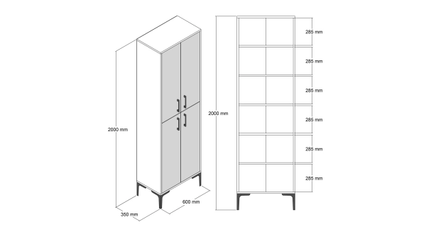 Víceúčelová skříň ALFRÉD, bílá