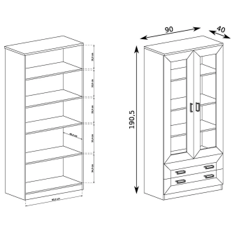 Vitrína ACHAO 2D2S, dub lefkas