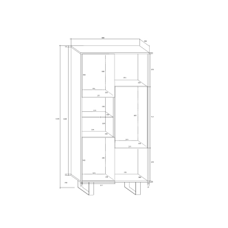 Vitrína BOKARO 6, dub sonoma/bílý lesk, 5 let záruka