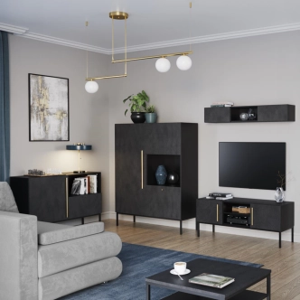 Vitrína BOLSENA, černý mat