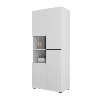 Vitrína BONIFACIO 3D, bílá/černá