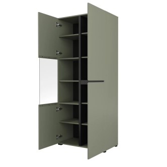 Vitrína BONIFACIO 3D, zelená/černá