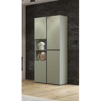 Vitrína BONIFACIO 3D, zelená/černá