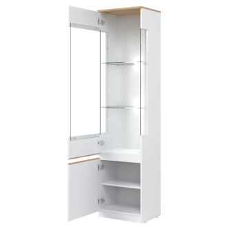 Vitrína BORROMEO, bílá/dub evoke