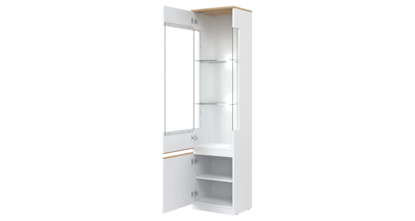 Vitrína BORROMEO, bílá/dub evoke