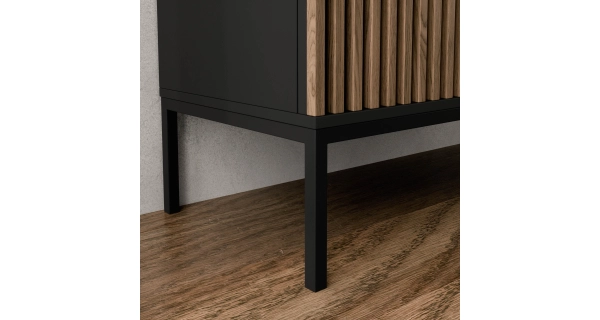 Vitrína CHRISTOBEL, černý mat/dub artisan