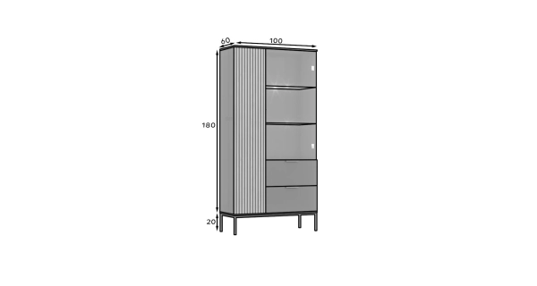 Vitrína CHRISTOBEL, černý mat/dub artisan