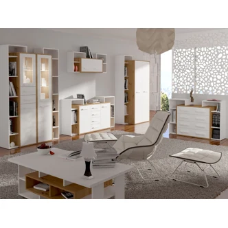 Vitrína DORINDA typ 1 pravá, dub artisan/bílá