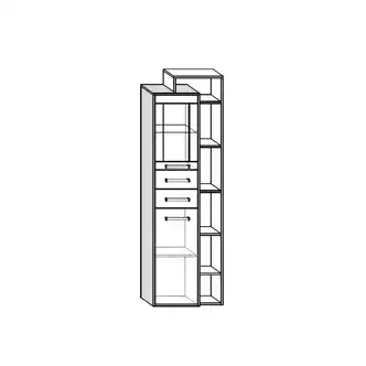 Vitrína DORINDA typ 2 pravá, dub burgundský/bílá