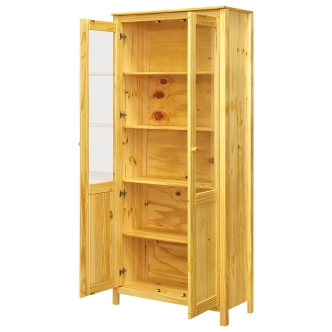 Vitrína DWAYNE 2D, masiv borovice