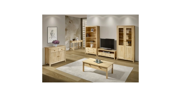 Vitrína DWAYNE 2D, masiv borovice