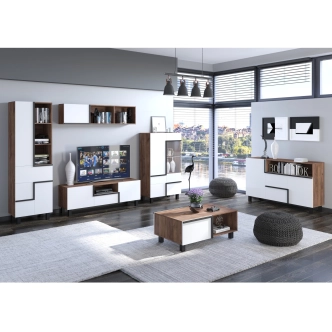 Vitrína DZENGAL 1D1S, craft tobaco/bílá, 5 let záruka