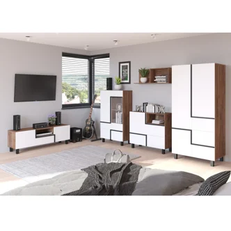 Vitrína DZENGAL 1D1S, craft tobaco/bílá, 5 let záruka