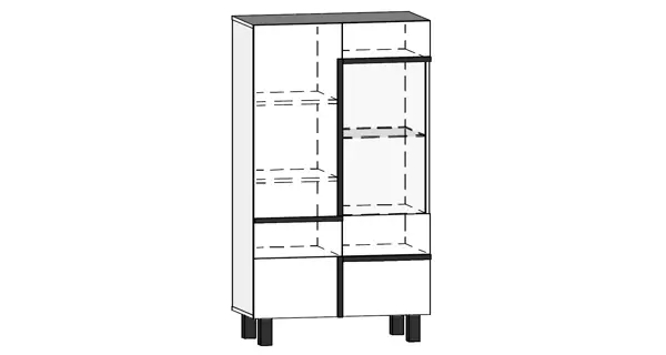 Vitrína DZENGAL 1D1S, craft zlatý/bílá, 5 let záruka