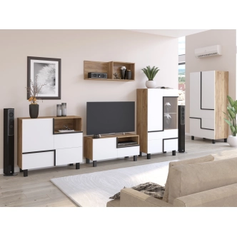 Vitrína DZENGAL 1D1S, craft zlatý/bílá, 5 let záruka