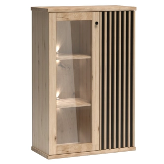 Vitrína FRAGILIS 2D na nohách, dub artisan/černá