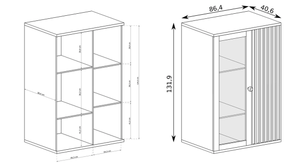 Vitrína FRAGILIS 2D na nohách, dub artisan/černá