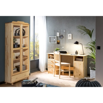 Vitrína FROMME 2D1S, masiv borovice