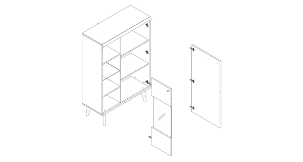 Vitrína FURY 2D, dub riviera/bílá