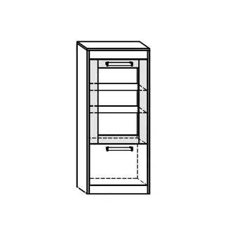 Vitrína GATTON 1D nízká, dub sonoma/bílý lesk