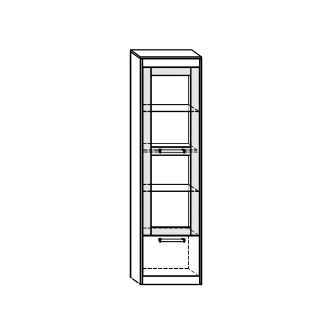 Vitrína GATTON 1D vysoká, craft tobaco/craft zlatý, 5 let záruka