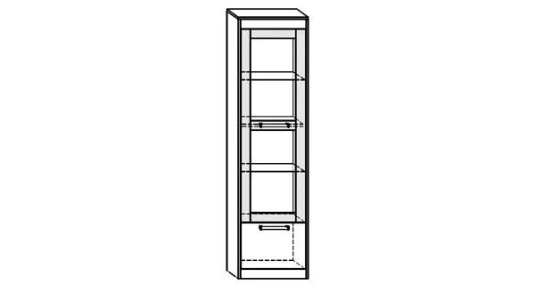 Vitrína GATTON 1D vysoká, craft zlatý/craft bílý