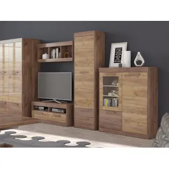 Vitrína GATTON 2D, craft tobaco/craft zlatý