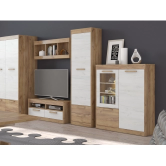 Vitrína GATTON 2D, craft zlatý/craft bílý, 5 let záruka