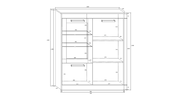Vitrína GATTON 2D, craft zlatý/craft bílý, 5 let záruka