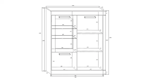 Vitrína GATTON 2D, craft zlatý/craft bílý