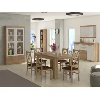 Vitrína GATTON 2D2S, craft zlatý/craft bílý