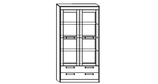 Vitrína GATTON 2D2S, dub sonoma/bílý lesk, 5 let záruka