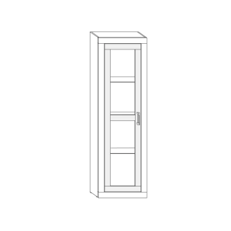 Vitrína GOUDINI, bílá/černý lesk, 5 let záruka