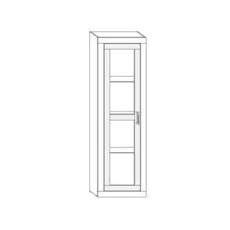 Vitrína GOUDINI, švestka wallis/černý lesk