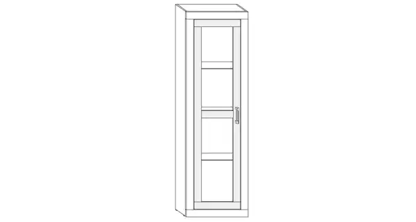 Vitrína GOUDINI, švestka wallis/černý lesk