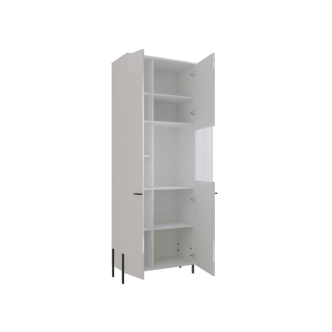 Vitrína KDAKAS typ 33, bílá/bílý lesk