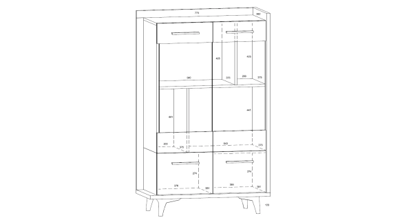 Vitrína KNUT 2D, craft tobaco/bílá/černá, 5 let záruka