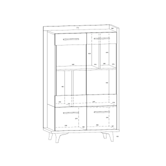 Vitrína KNUT 2D, dub sonoma/bílá/černá, 5 let záruka