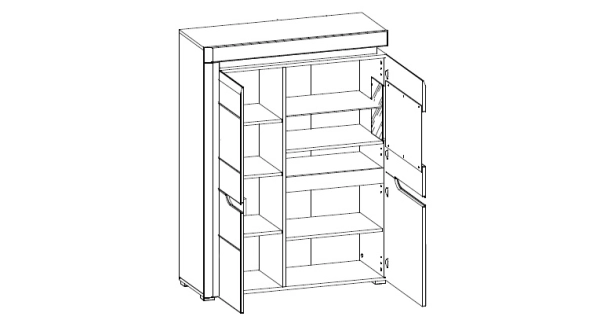 Vitrína MANDOLIN, bílý vysoký lesk