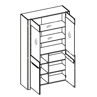 Vitrína MAWSON 2D, dub sanremo/hnědá