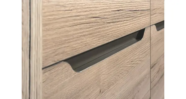 Vitrína MAWSON 2D nízká, dub sanremo/hnědá