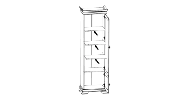 Vitrína MONEDULA 1D, borovice andersen